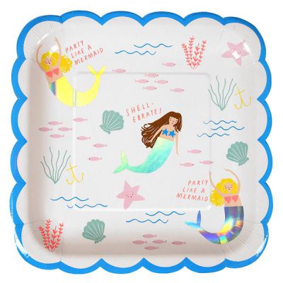 Papierteller-Meerjungfrau-Kinderparty